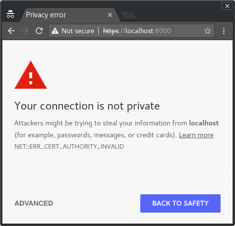 Chrome insecure connection